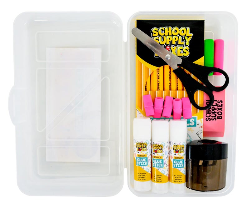 School Supply Boxes Back to School Supply Box Grades K-5 - School Supply Boxes - 32 Piece School Supplies Kit Includes Markers, Crayons, Pencils, Scissors, Folders, Glue Sticks, Notebook, and Composition Book - Image 5